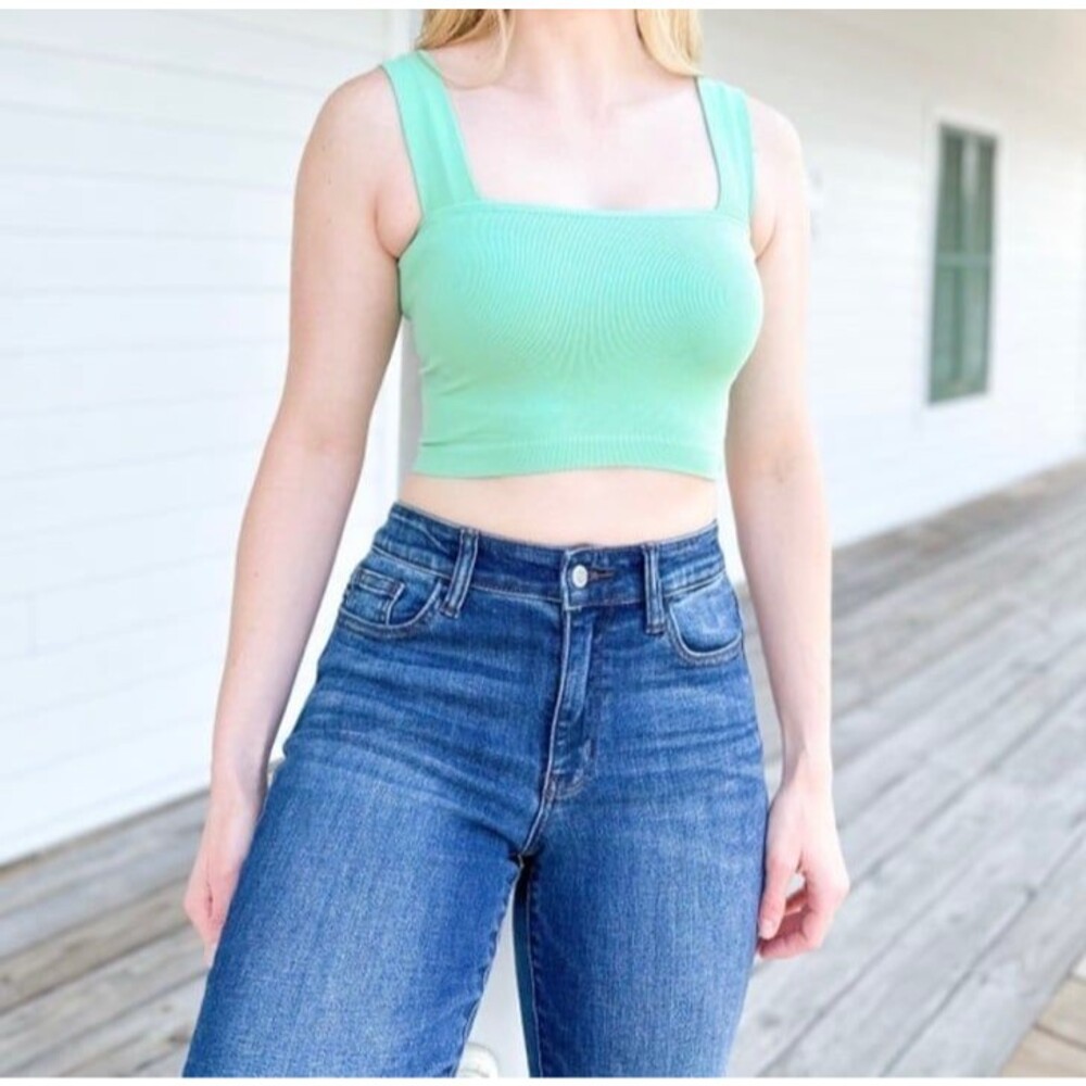 Boutique tank top crop top womens tank top bralette crop tank wide straps NEW